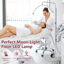 28'' LED Floor Light, Half Moon Lamp For Lash Extension, Lighting For Beauty, Skincare, Lashes, Eyebrows, Filming Content Creation-Modern Black -Christmas Gift/Present For Lover/ Her/ Girlfriend/Mother/Women/Wife - trắng - Xem 5