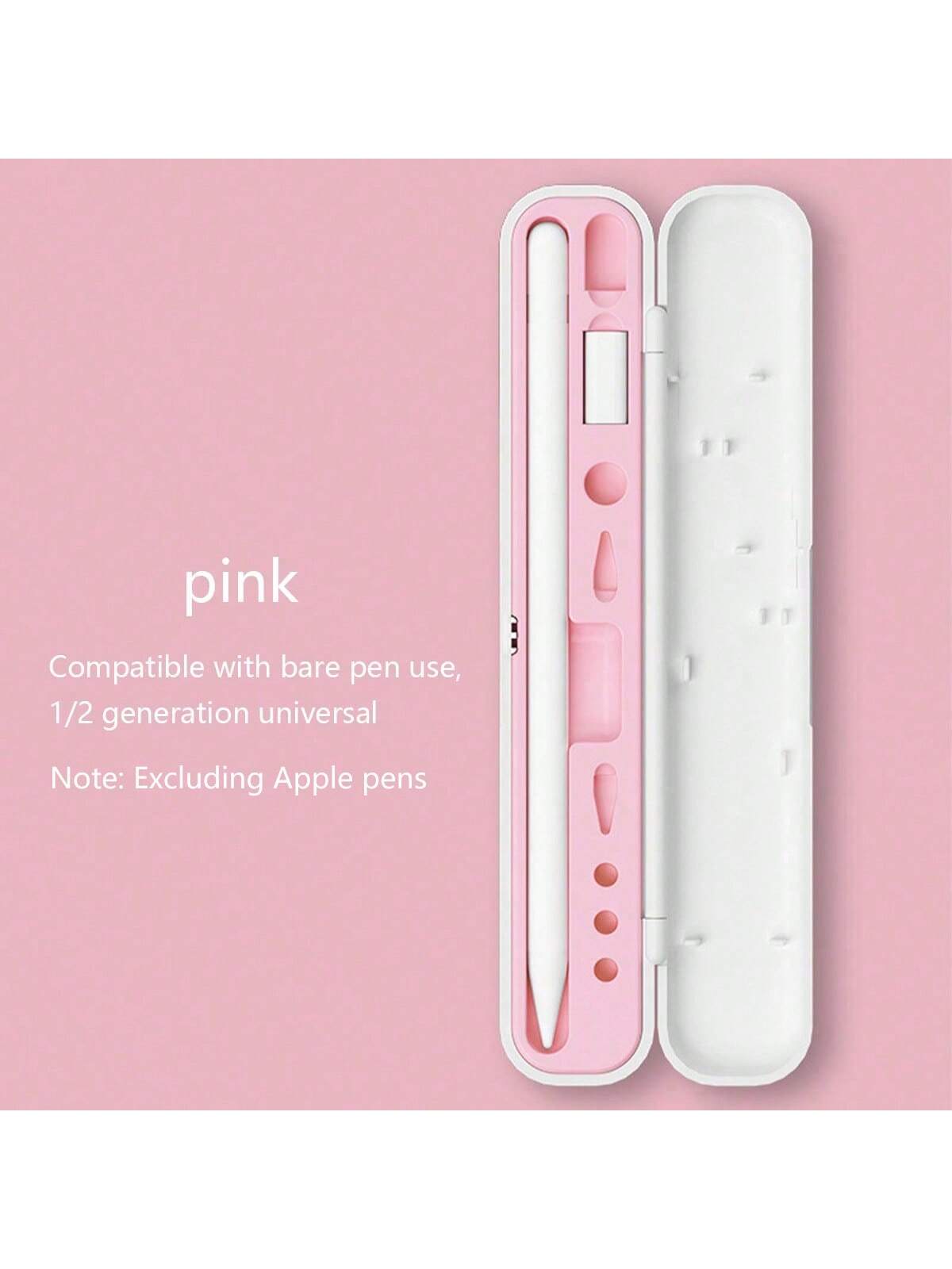 1PC صندوق تخزين متوافق مع قلم Apple 1/2 مع غطاء ، غطاء طرف ، محول ، حالة (قلم وملحقات غير متضمنة) | مقاس: قلم أبل 1/2