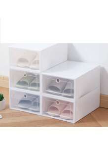 Plastik Schuhbox Schlafsaal Schuhlagerung Zuhause Tür einfaches Schuhgestell platzsparende Schuhkabinett Lagerbox transparent