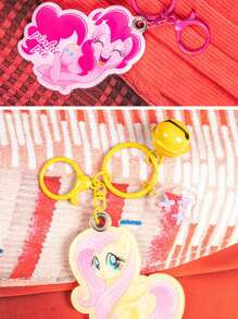 1pc  Acrylic Jingle Bell Keychain Backpack Charm, Pinkie Pie & Twilight Sparkle Design, Suitable Gift For Couples, BFFs, Family, Birthday, Party Party Favors Wedding Gifts Birthday Gifts Graduation