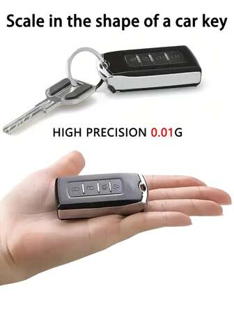[Bestseller] Une mini balance de poche de type clé pour voiture, équipée d'une haute précision de 0,01 g, avec affichage LED, convenant pour mesurer les aliments, les pierres précieuses, les bijoux, l'or, les bijoux et autres petits articles. Piles non incluses.