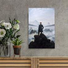 Framed The Wanderer Above The Sea Of Fog 1818 Canvas Art Print Stretched Framed Painting Picture Poster Giclee Wall Decor By Caspar David Friedrich - 裱框 - 查看 5