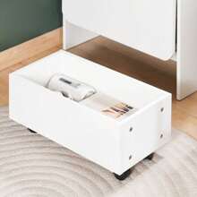 SoBuy Children Folding Table Desk Children Desk With Mobile Storage Chest White W64 X D62 X H98cm FWT105-W - White - View 6