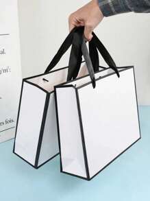 1 件礼品袋、节日礼品袋、服装包装袋、圣诞节情人节 - 白色 - 查看 4