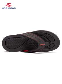 HOBIBEAR Men's Summer Flip Flops, Indoor Fashion Casual Thong Sandals, Beach Breathable Flat Shoes, Home Slippers, Spring Festival, Valentine's Day, Spring And Summer Holiday Travel Gift - Black - View 3