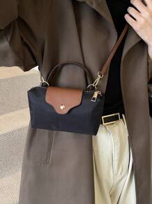 1 pieza Bolso de mano de moda pequeño y cuadrado, bolso de hombro y bandolera versátil y de moda para mujer, monedero mini de unicolor, cabe teléfono, monedas, lápiz labial, uso diario, ir al trabajo