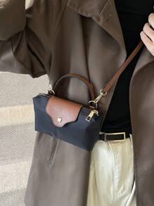 1 pieza Bolso de mano de moda pequeño y cuadrado, bolso de hombro y bandolera versátil y de moda para mujer, monedero mini de unicolor, cabe teléfono, monedas, lápiz labial, uso diario, ir al trabajo