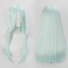 40英寸短款合成假发，带刘海，男女通用，适合男士佩戴，层次感直发，无胶耐热纤维，高密度，外观自然