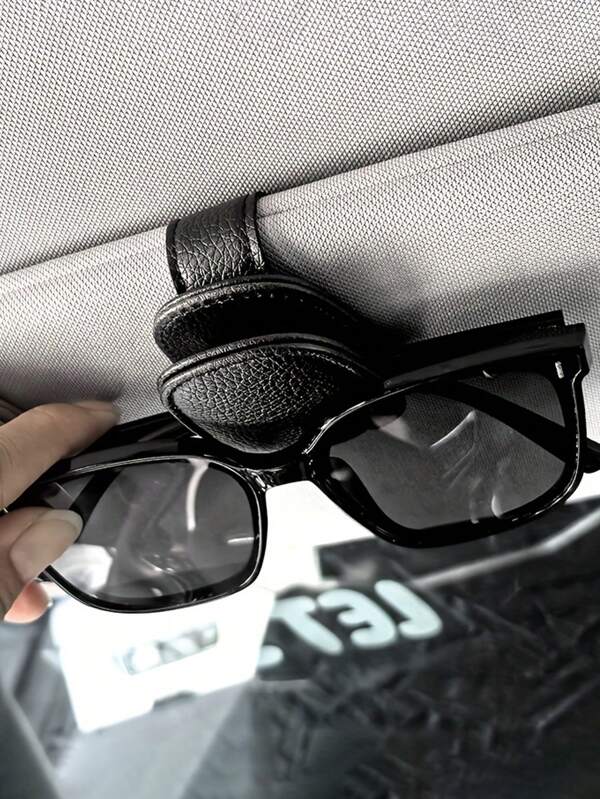 1pc/2pcs Universal Auto Sun Visor Glasses Clip, Made Of PVC Material, Car Glasses Holder, Interior Accessories, Eyeglasses Storage Rack