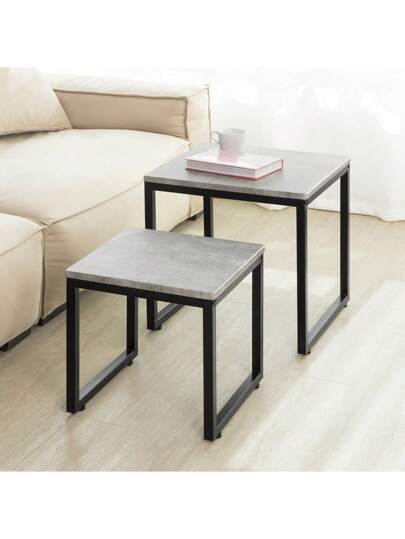 SoBuy FBT42 HG, Nesting Tables, Set Of Coffee Tafel Side End Table, Grijs Zwart view 7