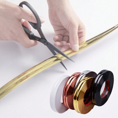 3m/118inch Self-Adhesive Corner Edge Trim Decorative Strip, Metal PVC Waterproof Sealant Tile Gap Filler Sticker, Desk Edge Protector