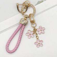 TTOBS 1pc Exquisite Car Keychain With Cute Flower Pendant - Durable, Stylish And Versatile Women's Keyring - Multicolor - View 13