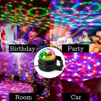 1 multifunktionell LED Magic Ball Light Party och Disco Atmosphere Light med USB-strömförsörjning, perfekt för heminredning, Ktv, bröllop och festivalfirande