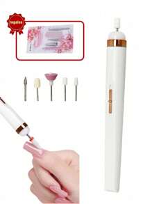 Pulidor Esmeril Uñas Taladro Para Uñas Inalambrico,Nail Polisher,Nail Drill para Uñas Profesional, Torno Electrico para Uñas (Portátil Taladro para Uñas de 3 Velocidades Limador de uñas Electrico) Para Uñas de Acrílico DIY Manicura Pedicura - Blanco - Ver 1