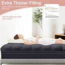 JustLet Quilted Mattress Topper Mattress Topper Mattress Protector Extra Thick Mattress Pad Cover Fluffy Mattress Cover Machine Washable