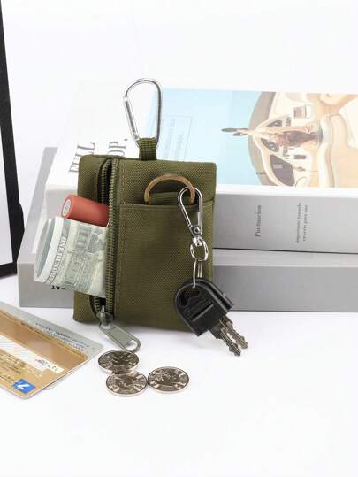 Minimalist Style Outdoor Camping/Hiking/Fishing Pouch With Zipper Closure For Storing Keys Earphones And Small Change Business Casual For Men Wallet Mini Wallet Purse Wallet For Women Travel Wallet Coin Wallet