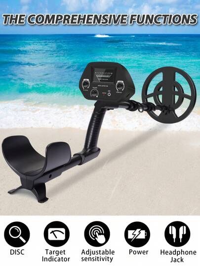 黄金探测器地下金属探测器，带 7.8 英寸/20 厘米线圈 - 高精度专业可调灵敏度和识别控制，电池供电，用于寻找黄金、硬币和宝藏（不含电池）