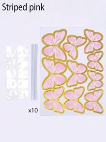 Set de 3 tarjetas con mariposas con borde dorado, apropiadas para decoraciones de boda y fiesta de cumpleaños, decoración de pasteles, decoración de mesa de postres