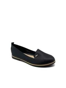 RevReaL Women's Classic Black Loafers, Perfect Gift For Girlfriend - Black - View 2