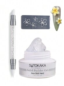 30克固体美甲造型胶套装 3D雕塑胶 不粘手雕胶 UV/LED美甲彩绘胶 含3D硅胶模具和硅胶雕塑刷 美甲沙龙套装 DIY美甲用品 - 彩色 - 查看 15