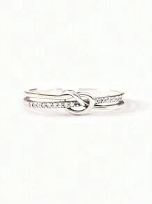 1pc Copper Cubic Zirconia Geometric Simple Adjustable Ring For Men, Valentine's Day Gift - Open Ring - View 7