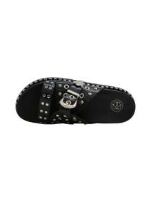 Fashionable Rivet Decor Flat Slide Sandals For Women Summer Sandals For Women - Black - View 4