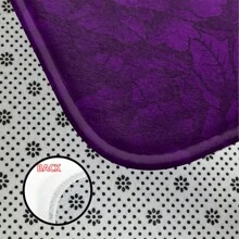 1pc Floral Pattern Bath Mat, Soft Plush Fabric Surface, Home Decorative Anti-Fatigue Floor Mat For Bathroom, Kitchen, Entryway, Classic Luxury Style, Comfortable Underfoot, Relieve Foot Fatigue Home Bathroom Decor Bath Rug Floor Carpet Outdoor Rug Door Mat Fall Decor Bathroom Accessories Back To School Entryway Decor - Purple - View 10