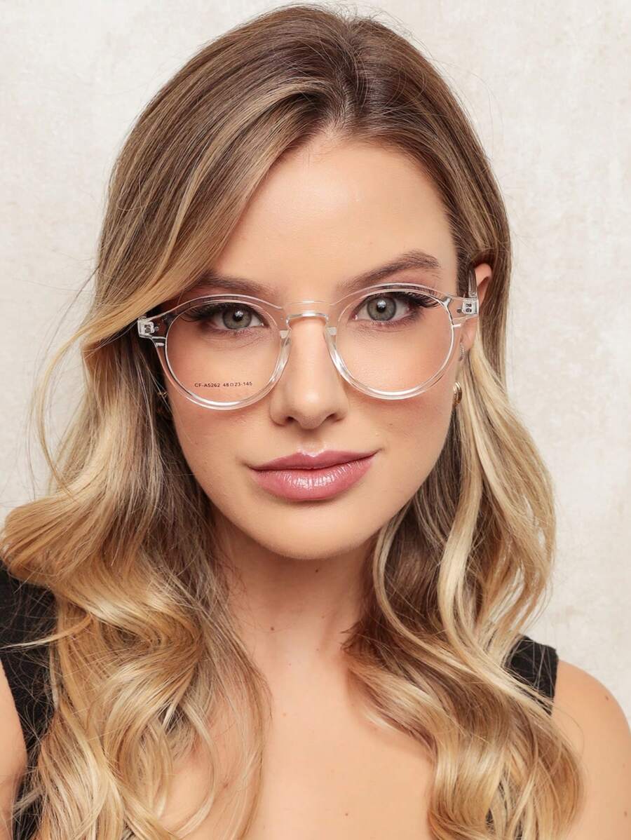 WOMEN'S ROUND GLASSES FRAME WITH ANTI-FOG BRIDGE - 無色 - 查看 1