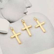 1件/3件/简约时尚十字形DIY极简风格亮铜材质镀18K可做成手链项链等各种饰品可搭配日常佩戴可赠送朋友
