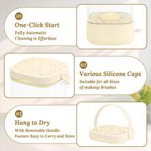 TOEDO 二合一电动化妆刷清洗烘干机，自动旋转化妆刷清洁烘干装置，USB便携式电动化妆刷旋转清洗机 - 彩色 - 查看 10