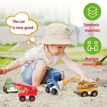 Brinquedos de Construção Adequados para Meninos, Meninas e Crianças de 2, 3, 4 e 5 Anos, Escavadeiras de Caixa de Areia, Caminhões de Construção, Guinchos de Descarga, Caminhões Betoneira, Presentes de Natal e Aniversário, Volta às Aulas