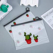 4pcs Random Style Large Capacity Cute Transparent Pencil Bags - Perfect For Students & Office Supplies!