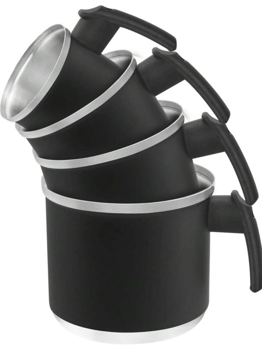 Aluminum Mug Set 4 Pieces Colored Mug - 復古黑 - 查看 1