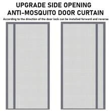 Porte moustiquaire magnétique, rideaux latéraux réversibles, moustiquaire en fibre de polyester améliorée, balcon, porte-fenêtre, porte coulissante en verre - gris