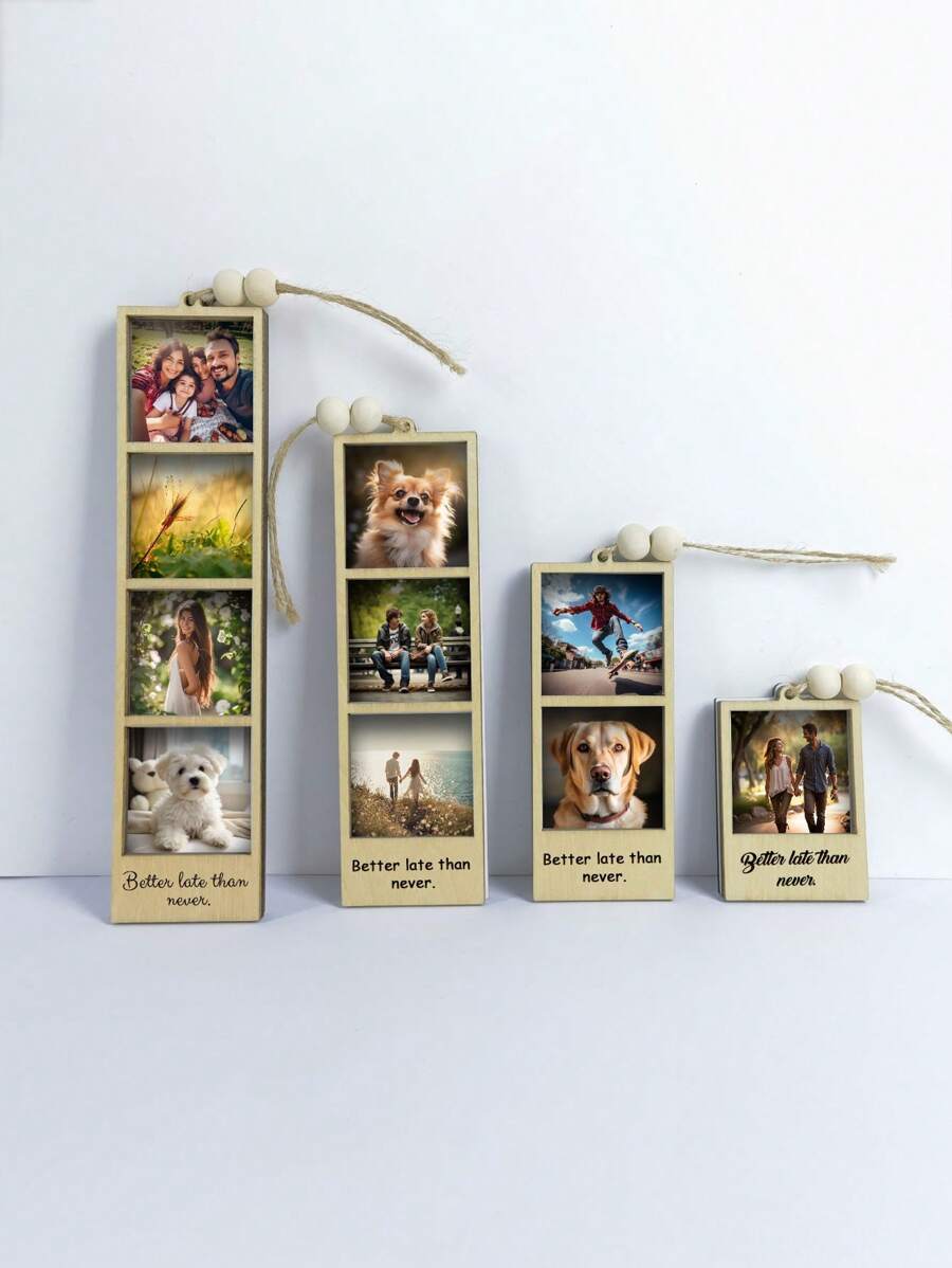 1 Piece Custom Pendant Wooden Small Photo Frame Decoration Pendant