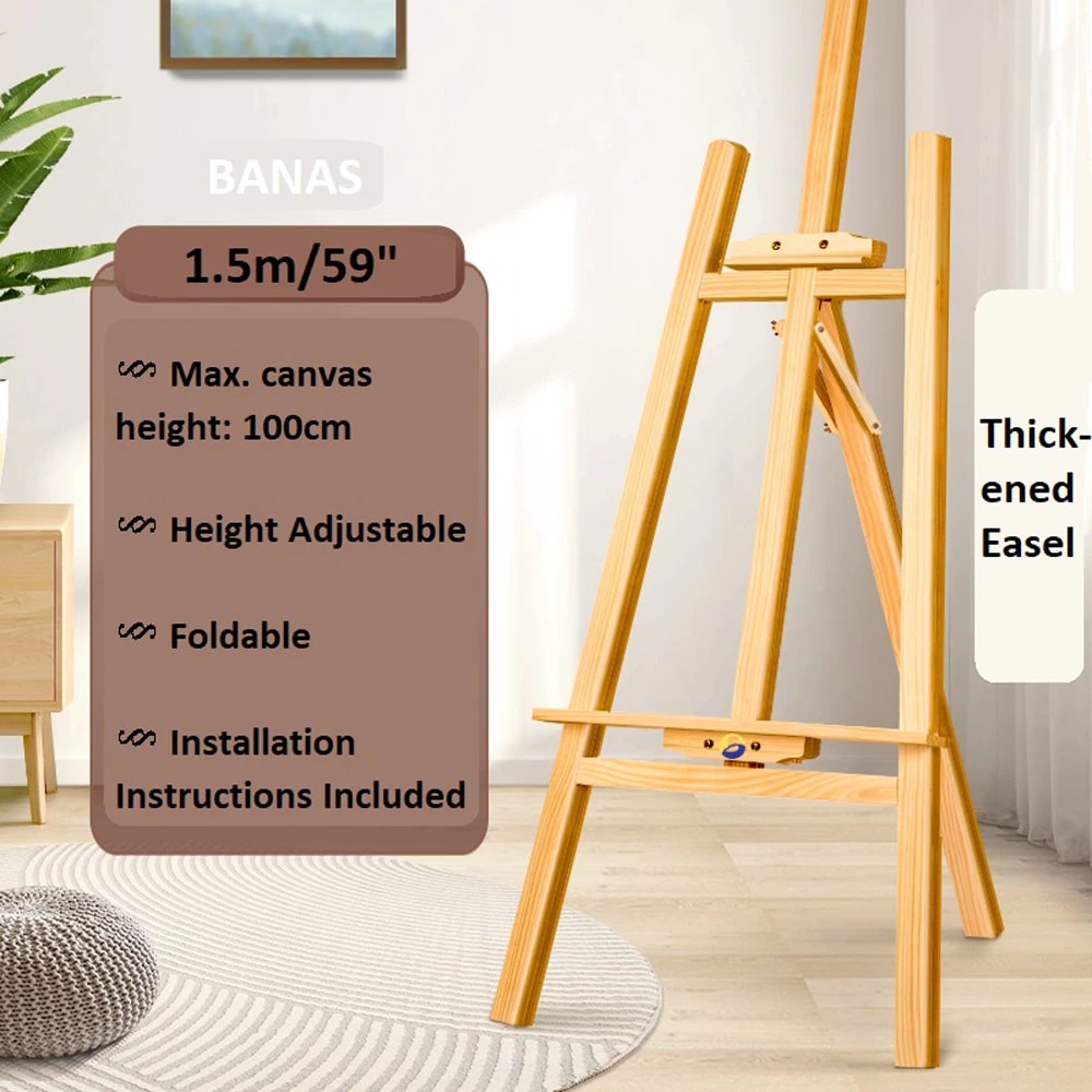 Chevalet Table Artina Lot De 5 Chevalets De Table En Bois London - Support Toile Pliable Pour Débutants Et Artistes - Pin Massif Matériel Artiste Débutant