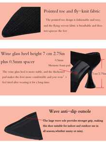 Women's High-Heeled Pointed Sandals, Fashionable Design, Heel Height 7cm/2.7in, Suitable For Business Meetings, Home Leisure, Entertainment Gatherings - Black - View 4