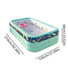 1 件热带雨林条纹充气游泳池 - 加厚 PVC，易于安装，无需电力，非常适合花园、后院夏季水上派对