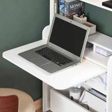 SoBuy Children Folding Table Desk Children Desk With Mobile Storage Chest White W64 X D62 X H98cm FWT105-W - White - View 5