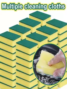 10/20/30/40/50pcs Dishwashing Sponge, Scouring Pad, Dishwashing Cloth, Kitchen Cleaning, Bowl Brushing, Pot Brushing, Magic Wiping, Household High