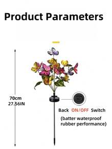 1 件逼真的蝴蝶太阳能地桩灯，防水户外装饰草坪灯，适用于节日家庭花园派对，适用于餐厅、咖啡厅、婚礼、公园景观 - 暖光 - 查看 5