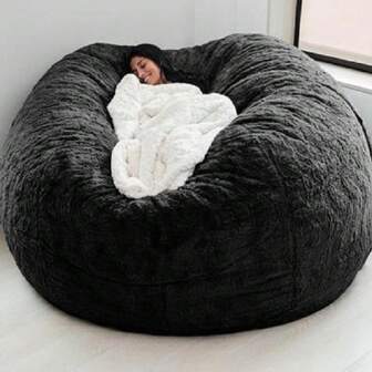 1pc Slouchy Sofa Cover, Sponge Filled Bean Bag Chair, 2-3 Seater, Soft Plush Material, Multi-Functional, Foldable Design (Slipcover Only, No Filler), Living Room Tatami Sofa Cover