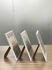 3pcs Wooden Frame Beech Painting Frames, Home Decoration Material, Excluding Posters Gifts Birthday Graduation - Multicolor - View 2