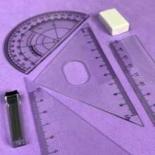KIT Compass With Rulers Rubber And Graphite Drawing Set School Compass Square Protractor - 附標尺的指南針 - 查看 6