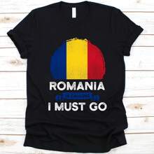 Romania Is Calling I Must Go Shirt, Flag Of Romania Graphic, Gift For Romanians, Bucharest Capital, European Country Shirt, European Nation - 黑色 - 查看 1