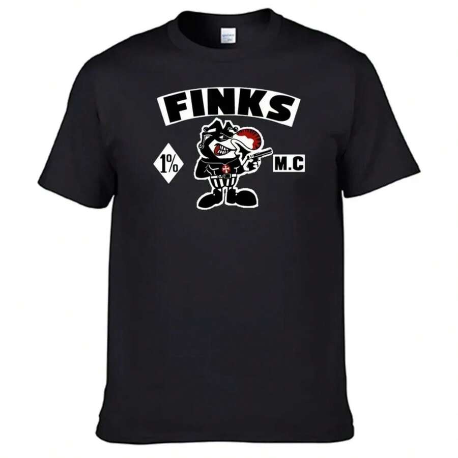 Motorcycles Club Finks Mc T Shirt 100% Cotton Men Shirt N02 - Black - View 1