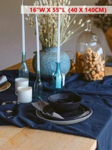 1pc Modern Minimalist Solid Color Absorbent Table Runner, Suitable For Wedding Party, Restaurant, Kitchen, Picnic, Dining Table Decor - Multicolor - View 17