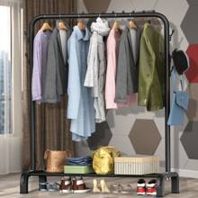 LOEFME Black/White Coat Rack Clothes Rack Laundry Rack Clothes Rail Rolling Wardrobe - Black - View 3