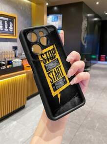 Slogan 1pc Stop Start Camera Drop-Proof Phone Case Compatible With IPhone/Galaxy/Infinix/Redmi/OPPO/VIVO//Realme/MOTO/Itel/Tecno