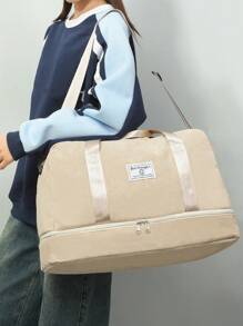 Unisex Solid-Color Travel Bag With Zipper And Separate Multifunctional Compartment For Shoes, Travel Suitcases, Laptop, Lightweight - 銅色 - 查看 4